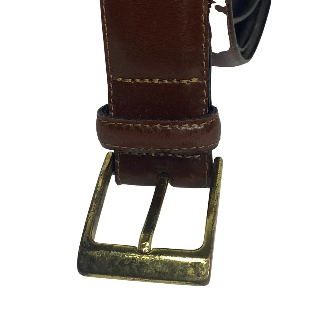 AMERICAN EAGLE Italian Leather Belt Mens 38 to 44 Brown Classic Casual 1 3/8in‎